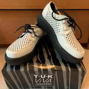 T.U.K. White Leather Viva Creepers 🖤🤍🖤